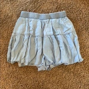 Denim flowy shorts